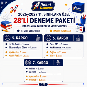 11. Sınıf 28'li paket kargo takvimi 5-7. kargo