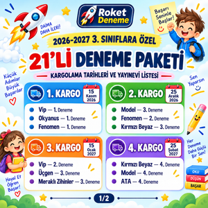 3. Sınıf 21'li paket kargo takvimi 1-4. kargo