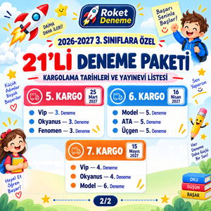 3. Sınıf 21'li paket kargo takvimi 5-7. kargo