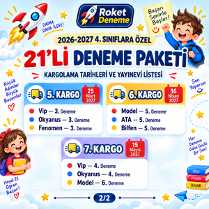 4. Sınıf 21'li paket kargo takvimi 5-7. kargo