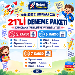 2. Sınıf 21'li paket kargo takvimi 5-7. kargo