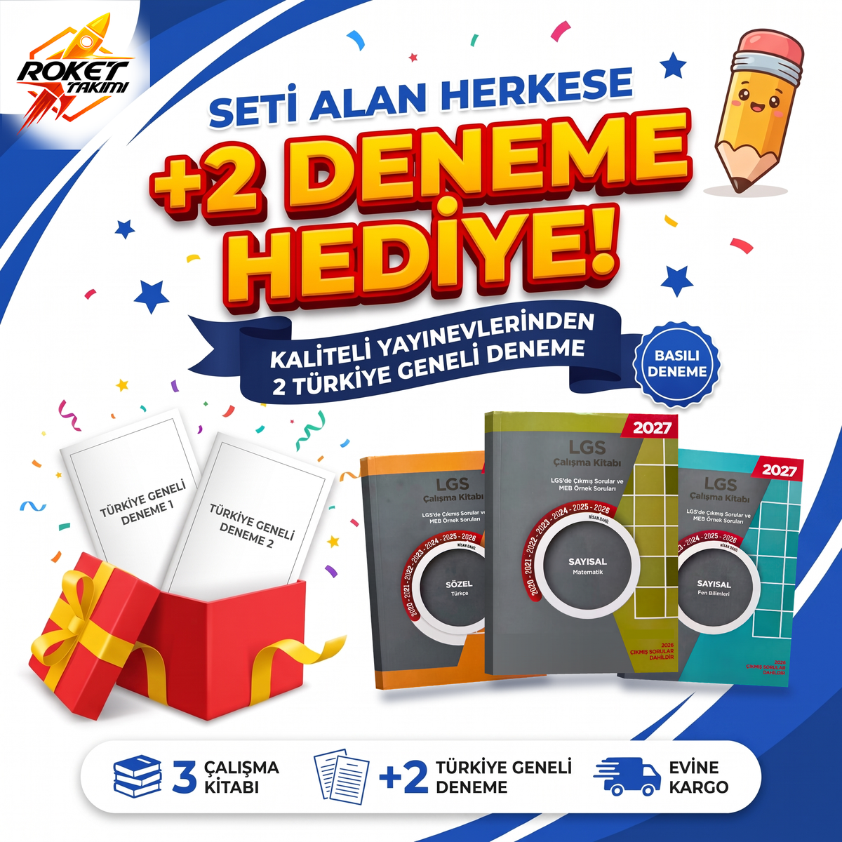 Seti alan herkese kaliteli yayınevlerinden 2 basılı Türkiye geneli deneme hediye