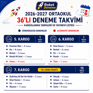 Ortaokul 36'lı paket kargo takvimi 5-7. kargo
