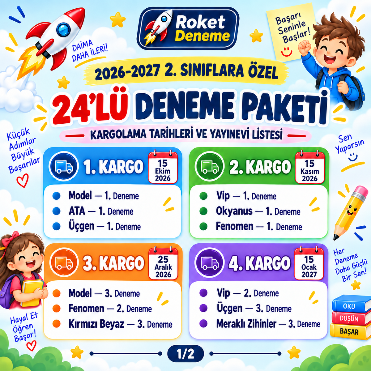 2.SINIF 2026-2027 24'LÜ YILLIK DENEME PAKETİ