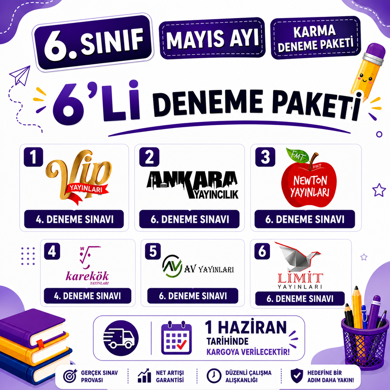 6.SINIF 6'LI KARMA DENEME PAKETİ