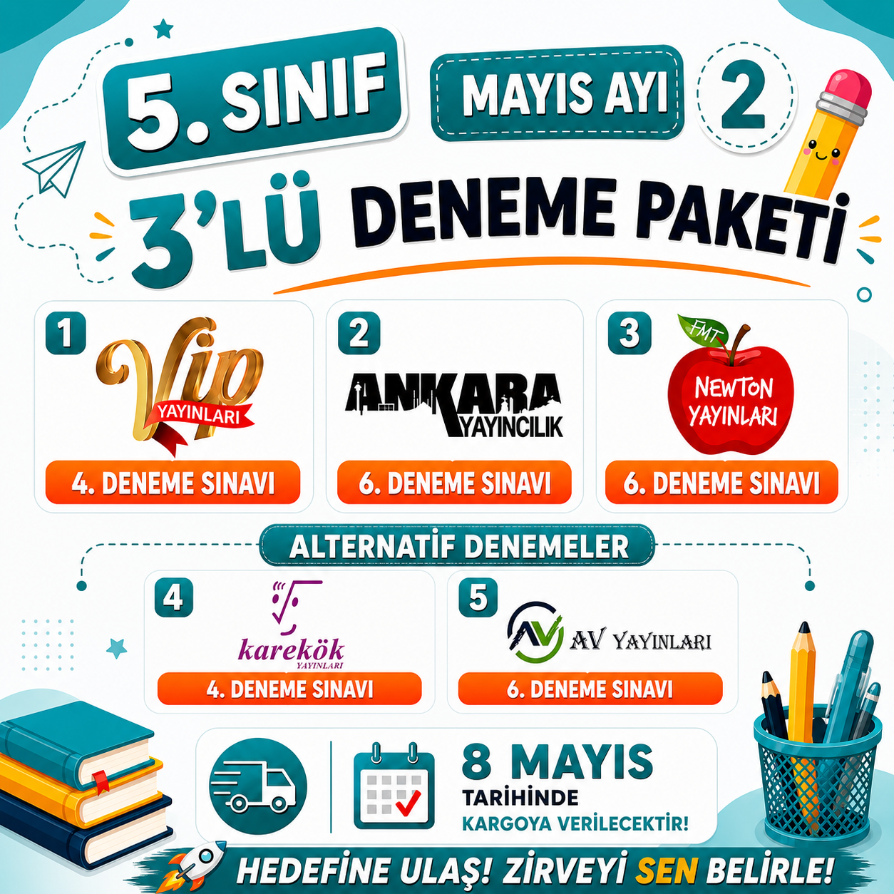 5.SINIF MAYIS AYI 2. DENEME PAKETİ 5'Lİ