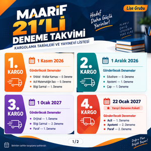 Maarif 21'li paket kargo takvimi 1-4. kargo