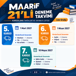 Maarif 21'li paket kargo takvimi 5-7. kargo