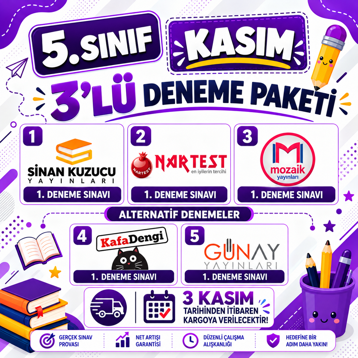 5.SINIF KASIM AYI 3'LÜ DENEME PAKETİ